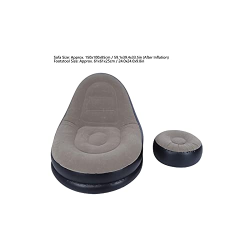 Inflatable Leisure Sofa Chair, Inflatable Lounge Chair Inflatable Deck Chair High Back Folding Floor Gaming Chair, With Footstool, For Teens Adults, Living Room Bedroom, Outdoor Travel Camping #TOP4