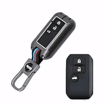 Zealsy Premium Waterproof Metal Key Cover Compatible with Suzuki Swift Dzire 2025 , Baleno, Ertiga 3 Push Button Smart Remote Key (1) - image, photos