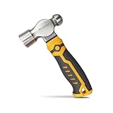 BOOSDEN Kugelhammer, 425g, Schlosserhammer, Ingenieurhammer, mini Hammer, mit rutschfestem Gummigriff, Schmuckhammer für Metallbearbeitung, Bastelarbeiten
