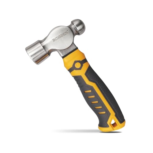 BOOSDEN Petit marteau à panne sphérique, 425,2 g, tête en acier forgé à grain fin, pratique avec poignées en caoutchouc antidérapantes pour le travail...