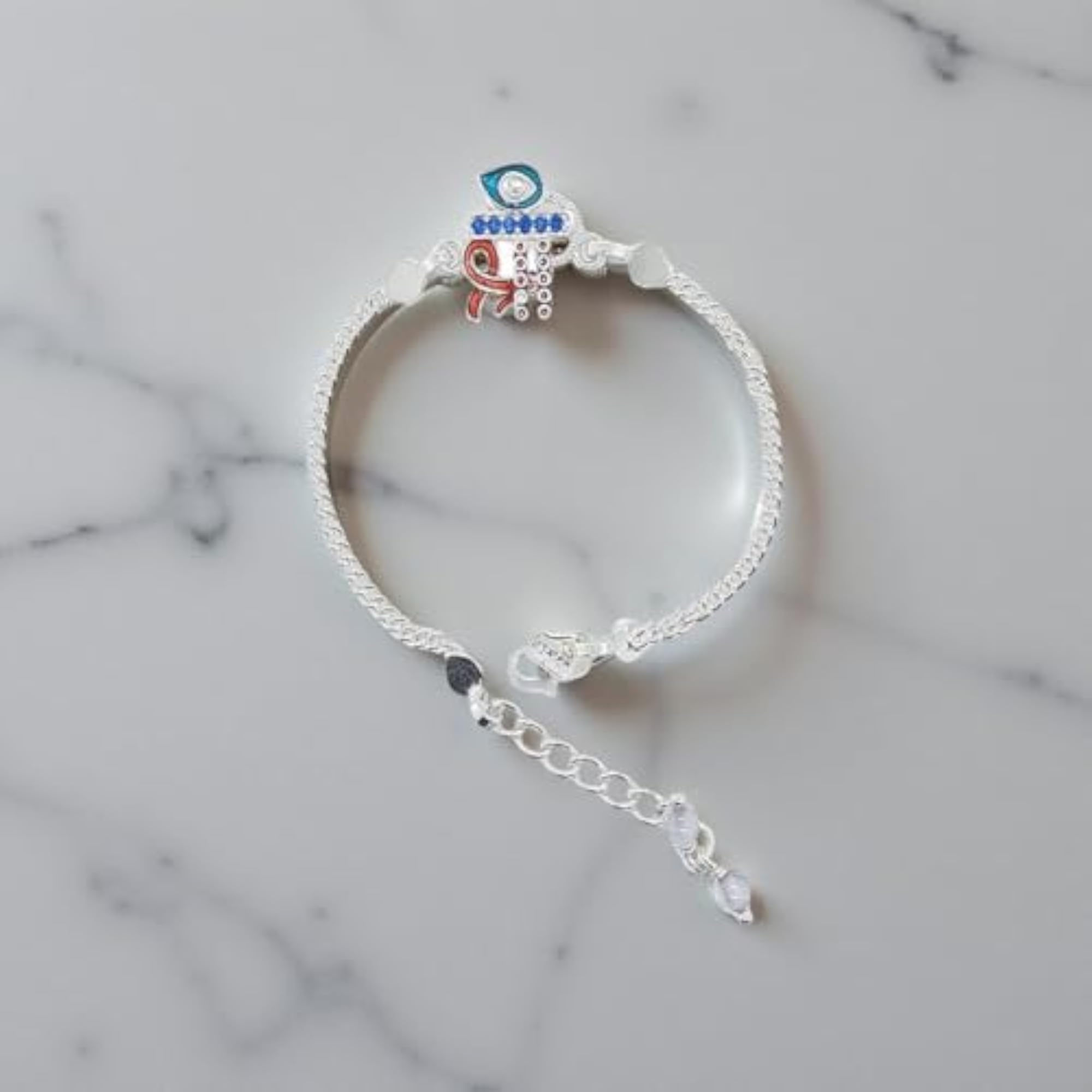 Pure Silver Shree Design Rakhi for Brother, Traditional Gift