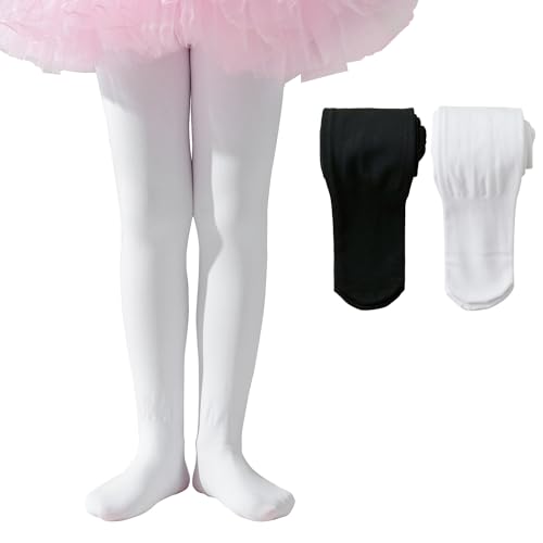 Image of EPEIUS Fleece Lined Tights for Girls Winter Warm Leggings Toddler Thick Thermal Dance Tights 900D Black Nude Ballet Pink