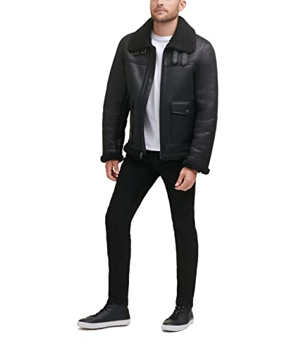 Levi's Men's Faux Shearling Rancher Aviator Jacket, Black, Medium3