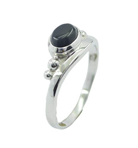 Bague argent onyx noir véritable : bijou précieux en argent sterling 925 pour homme et femme