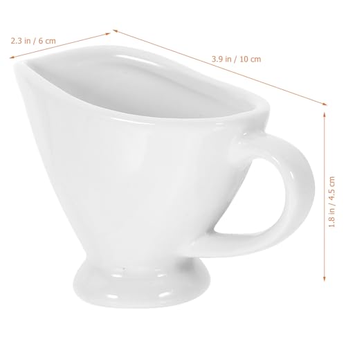 Ciieeo Ceramic Gravy Boat for Milk and Elegant Sauce Pitcher for Dipping Sauces and Salad Dressings Easy to Clean - immagine 4