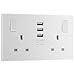 Price comparison product image BG Electrical Double Switched Fast Charging Power Socket with Three USB Charging Ports