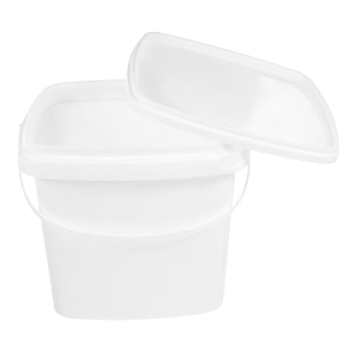 SOLUSTRE Multipurpose Plastic Bucket with Lid and Handle Storage Container for Home Kitchen Dormitory and More Lightweight and Easy to Carry Design