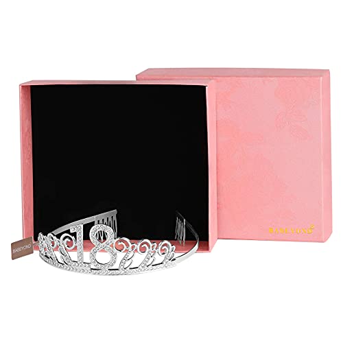 Babeyond Crystal Birthday Tiara Rhinestone Princess Crown Happy Birthday Crowns Silver Diamante Happy 50Th Birthday Tiara Crown (Silver-50Th) #TOP5