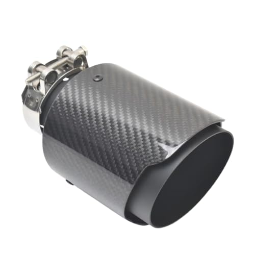 Embout silencieux look sport carbone noir brillant canule d'échappement 54mm universelle voiture