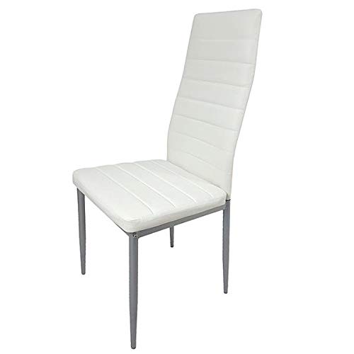 Bornmio Dining Tables & Chairs 4Pcs High Grade Pvc Leather Comfortable Chairs White(Only 4Pcs Chair) #TOP5