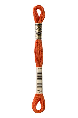 DMC 117-720 Six Strand Embroidery Cotton Floss, Dark Orange Spice, 8.7-Yard