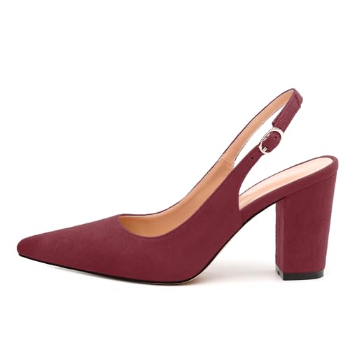 Women's Pumps, Slingback Buckle Pointed Toe High Heels, Fashion Ladies High Heels for Daily Work Wedding Party2