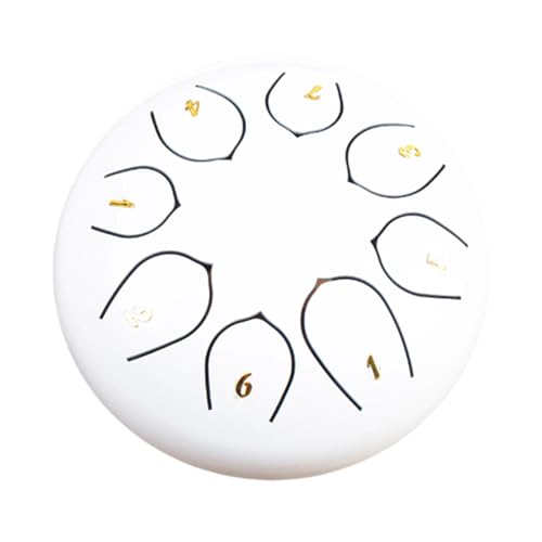 DeeRace スチールドラム打楽器プロフェッショナルエーテルドラム 6 インチ 8 トーンコンサート子供の音楽啓蒙, 白