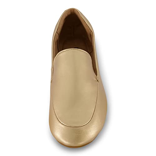 Cushionaire Women's Margo Comfort Flat With +Memory Foam, Wide Widths Available, Gold 9 W #TOP2