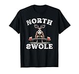 Merry Liftmas Apparel Co. North Swole Funny Workout Reindeer Gym Joke Christmas T-Shirt - Unisex-Adults, Black, Small, Short Sleeve, T-Shirt