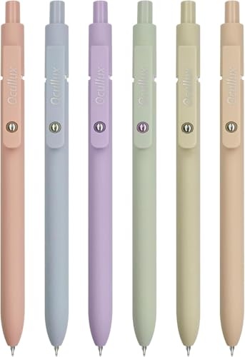 Gel Pens, 6pc 0.5mm Quick-Dry Black Gel Ink Pens, Retractil