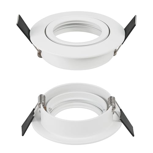 GeyouLux 10 x GU10 Adjustable Recessed Spotlights Aluminium White, Spotlights Mounting Frame with GU10 Socket - Image 3