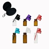 Portable Glass Compact Dispenser Bottle with Portable Zipper Storage Bag, Includes H51mm and H36mm Sizes, Pack of 6