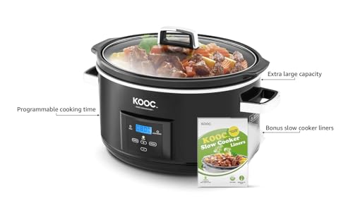 Newlaunchkooc85quartprogrammableslowcookerlargerthan8quartmorepracticalthan10quartwithdigitalcountdowntimerfreelinersincludedforeasycleanupblackoval Urban Country Home Decor New launch kooc 85 quart programmable slow cooker larger than 8 quart more practical than 10 quart with digital countdown timer free liners included for easy clean up black oval urban country home decor