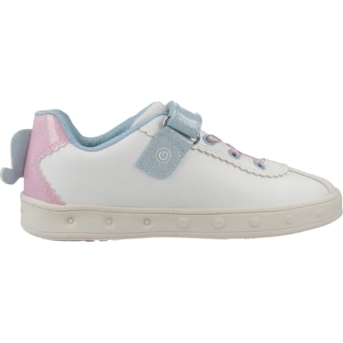 Geox J Skylin Girl A, Basket Fille, White/Pink,