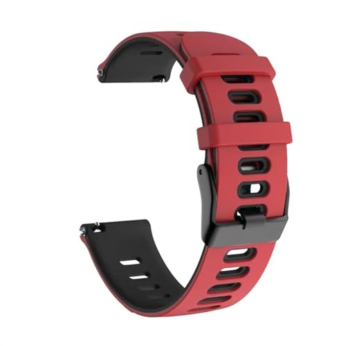 WKWPYCYUH Correa de reloj de 20 22 mm compatible for Garmin Forerunner 245 245M 645 Music Vivoactive 3 4 Sports SmartWatch pulseras de silicona Correa de reloj(Red black,22mm Universal)