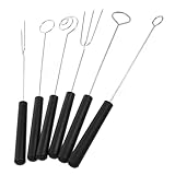 LOORGVEL 6 Stück Teiliges Edelstahl Fonduegabel mit Einzigartigen Formen für Sicheres Greifen...