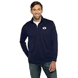 Vantage Apparel Men's Collegiate Micro Mesh Performance Team Color 1/4 Zip Pullover, BYU Cougars, Navy, X-Large