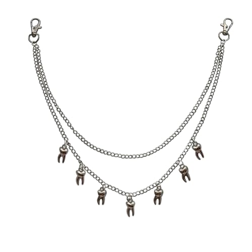 Unusual Mini 3D Tooth Charm Pant Chain for Men Women, Teeth Charms