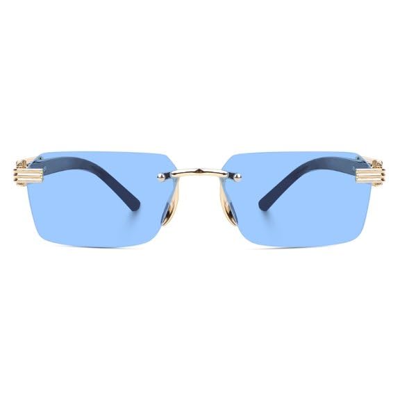 sunwear Lightweight Everyday Wear Gold Coloured Sunglasses for Men & Women 999_Blue-picture-12
