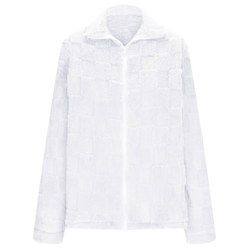 Women Long Sleeve Loose Fit Jackets Outfit for Women Neck Thermal Fuzzy Plain Winter Fall 2025 Trendy Y2K4