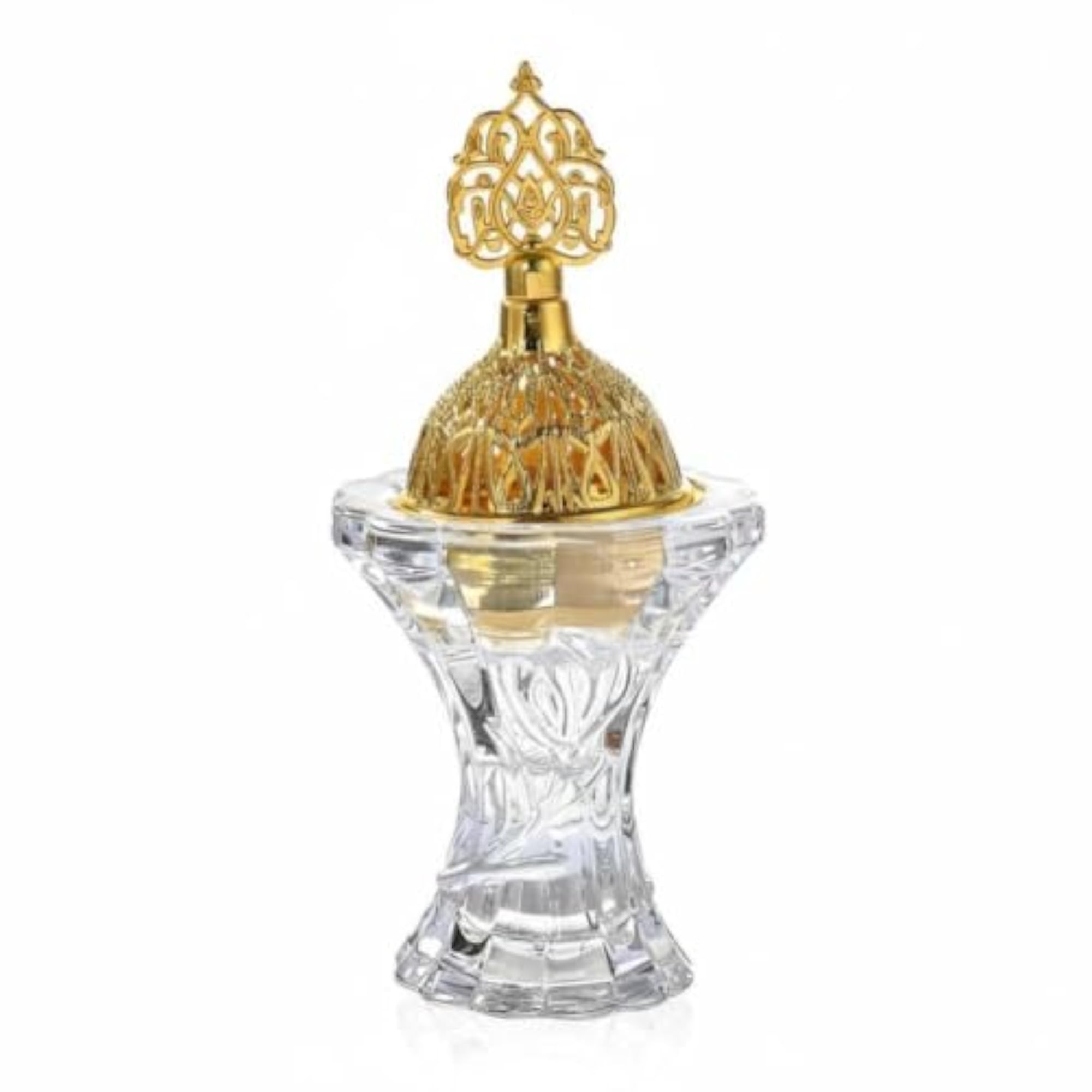 Crystal Glass Incense Burner, Arabic Style Floral Decor
