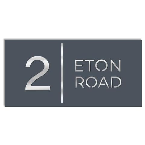 Print Maniacs Personalised House Sign 3D Door Sign Laser Cut Address Plaques Contemporary Modern Rectangle Door Numbers Cover