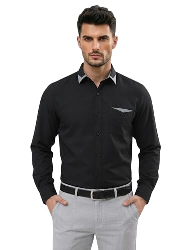 Image of TAGDO Men's Full Sleeve Shirt | Pocket Design and Spread Collar Shirt for Man (2054)