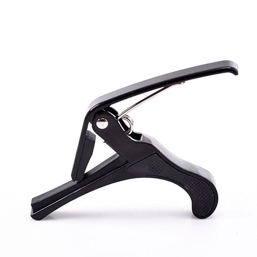 KMJSA One Handed Trigger Guitar Metal Capo Quick Change for Ukulele, Electric and Acoustic Guitars, Black