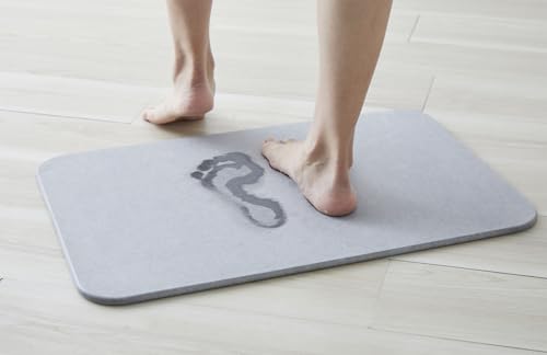 アサヒペン 溶岩石バスマット ハードタイプ Lサイズ(幅60cm×長さ40cm) グレー YH-02L 吸水性 速乾性 防カビ 消臭 表面サラサラ [2]