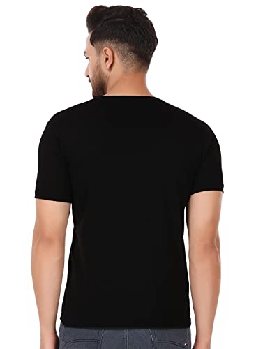 Image of Men's Plain Tshirt | Any Time Wear | Black & White Tshirt | Regular fit Half Slevees Round Neck Pure Cotton Black and Tshirt XXL