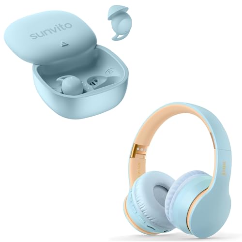 Sunvito Auriculares para Dormir - Mini Inalámbricos Bluetooth 5.3 Invisibles Con Pantalla de Alimentación para Ejercicio, Trabajo, Senderismo