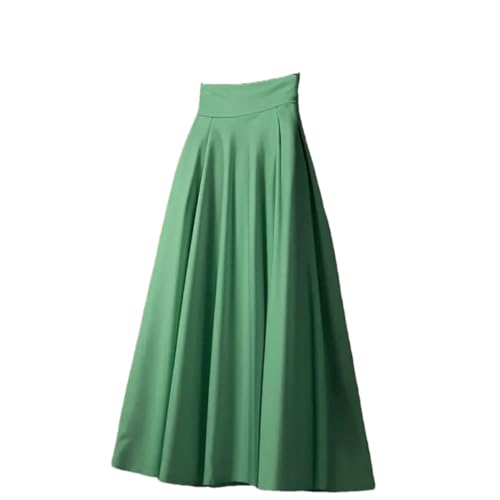 Women's High Waist Solid Color Temperament A-Line Skirt Retro Pleated Casual Skirt