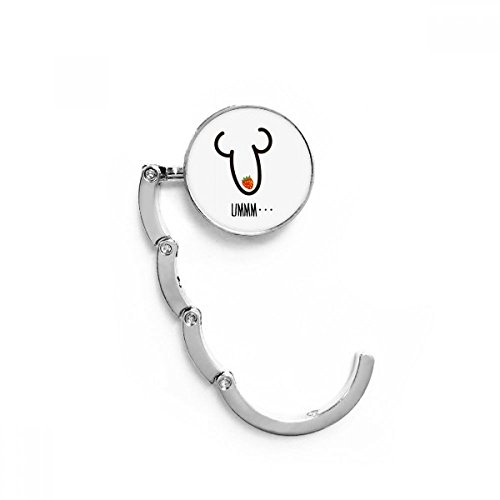 Colgador de bolso plegable y soporte portátil de mesa con ilustración de fresa