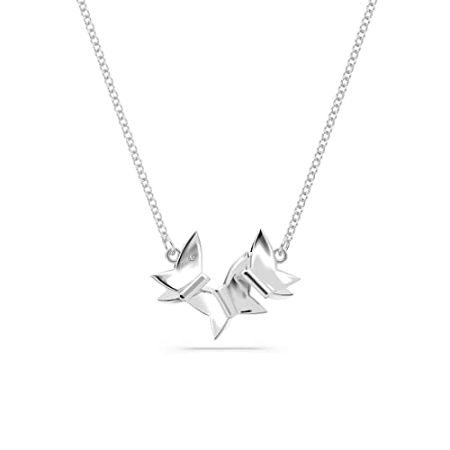 Swarovski Lilia Butterfly Necklace, Earrings, and Bracelet Crystal Jewelry Collection, Blue Crystals in a Rhodium Tone Finished Setting4