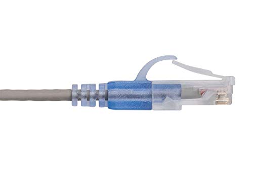 Image of Monoprice Cat6A Ethernet Patch Cable - Snagless RJ45, 550Mhz, 10G, UTP, Pure Bare Copper Wire, 30AWG, 10-Pack, 1 Feet, Gray - SlimRun Series