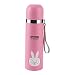 Produktbild Kinder Vakuumflasche 500ml Thermoskanne mit schönen Cartoon Tiermuster Edelstahl Isolierung Trinkflasche Auslaufsichere Vakuumbecher(Rosa)