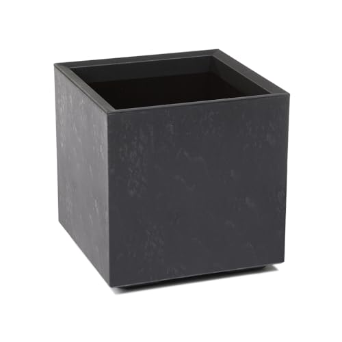 Kreher XL Pflanzkasten Karo in verschiedenen Formaten und Farben. Tolle Beton Optik in Grau oder Anthrazit! Aus robustem recyceltem Kunststoff! (36 Liter Anthrazit)