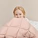 zzlamb Muslin Toddler Down Comforter Baby Down Blanket, Lightweight Crib Quilt All Season Duvet Insert, Soft & Breathable 100% Cotton Muslin Cover for One Side Machine Washable, Cherry Pink 41x48in
