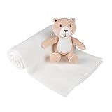 Matière : Polyester Paris Prix Doudou avec Plaid Ourson 80x100cm Blanc