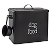 AuldHome Design Retro Dog Food Canister (Black); Modern Farmhouse Style Storage Bin for Pet Food