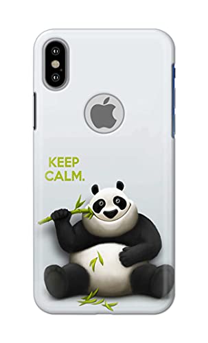 Image of PRINTFIDAA� Printed Hard Back Cover Case for Apple iPhone X | iPhone 10 | iPhone Xs | iPhone 10s Logo View Back Cover (Cartoon Panda) -2808