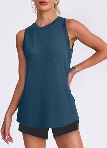 Image of Womens Workout Tank Tops Lightweight Sleeveless Shirts for Women Loose Fit Tops for Athletic Running Tennis Yoga