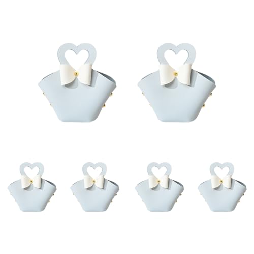 Katutude - Candy Box Gift Box 6pcs Small Leather Gift Bags Dragee Boxes Baptism Dragee Box Wedding Candy Box Small Gift Packaging Box for Wedding Birthday Baptism