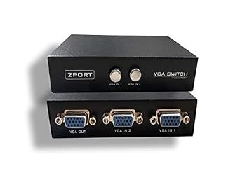 Kentek VGA HD15 2 Way Manual Data Switch Box Push Button Style 15 Pin Female I/O AB Port for PC MAC to Video Display Monitors